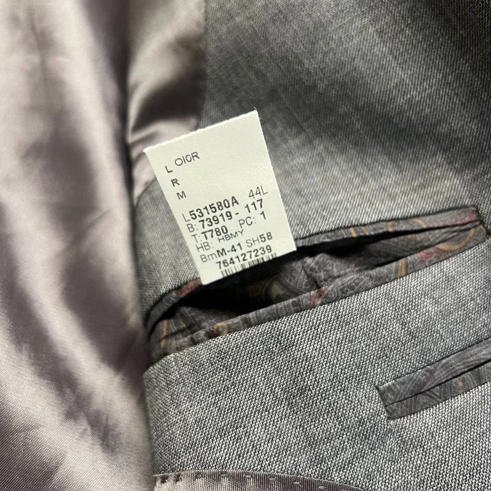 Lauren‎ Ralph Lauren Mens Suit Blazer Gray Lined Long Sleeve Classic Business 44